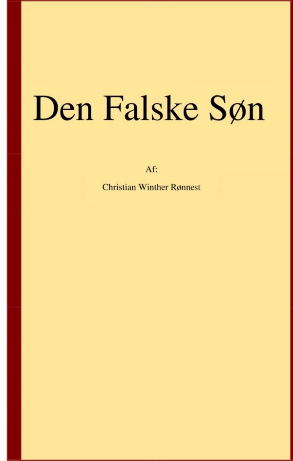 Den Falske Søn - Christian Winther Rønnest - Bog