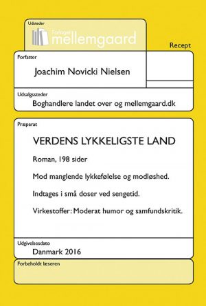 Verdens Lykkeligste Land - Joachim Novicki Nielsen - Bog
